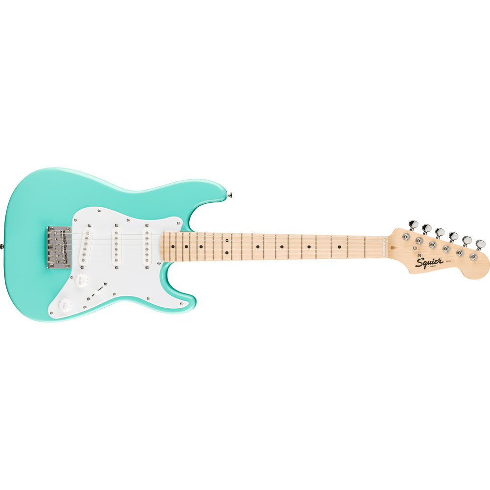 Squier Mini Stratocaster®, Maple Fingerboard, White Pickguard, Sea Foam Green