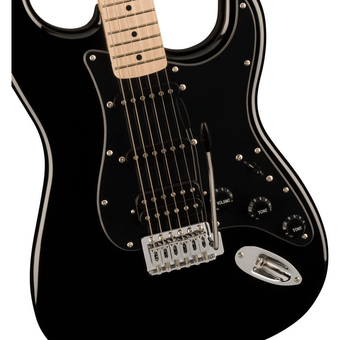 Squier Sonic® Stratocaster® HSS, Maple Fingerboard, Black Pickguard, Black