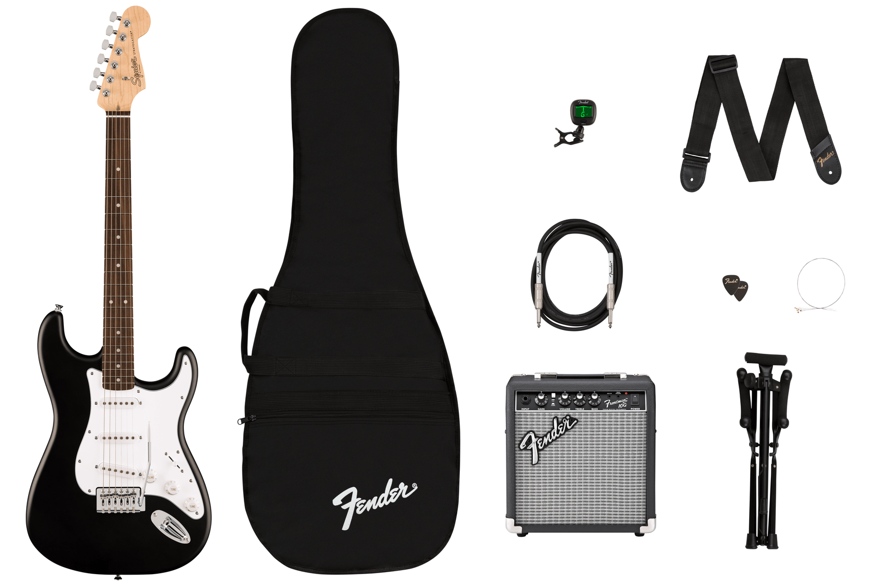 Squier  Debut Collection™ Stratocaster® Electric Guitar Pack, Black, 120V