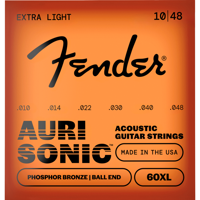 Fender AuriSonic™ 60XL Acoustic Guitar Strings, Phosphor Bronze, Gauges .010-.048
