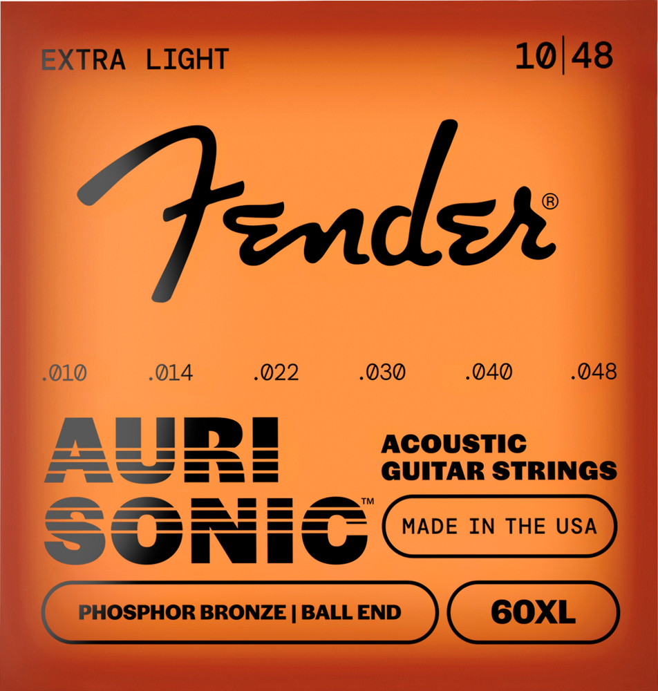 Fender AuriSonic™ 60XL Acoustic Guitar Strings, Phosphor Bronze, Gauges .010-.048