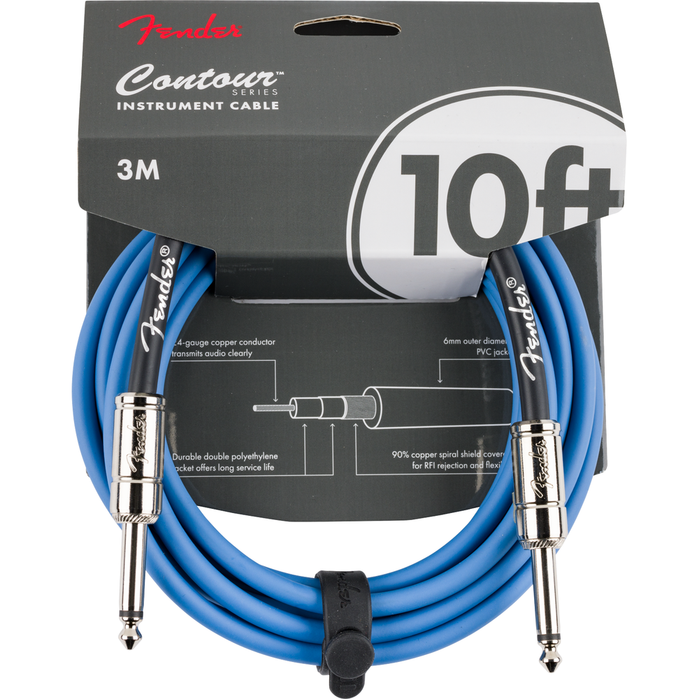 Fender Contour™ 10' Cable, Lake Placid Blue