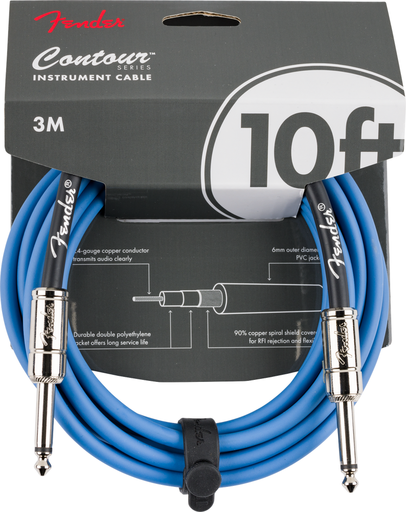 Fender Contour™ 10' Cable, Lake Placid Blue