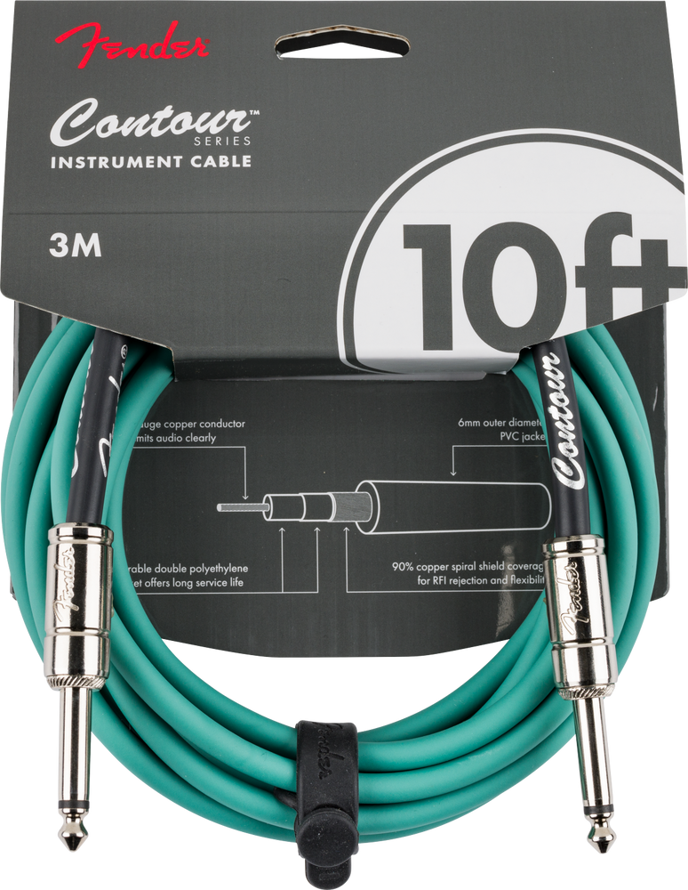 Fender Contour™ 10' Cable, Sherwood Green