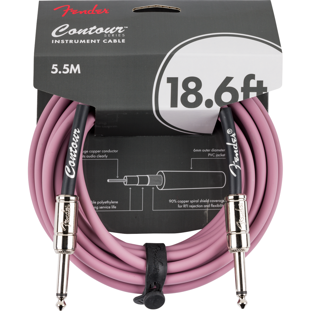 Fender Contour™ 18' Cable, Lake Burgundy Mist