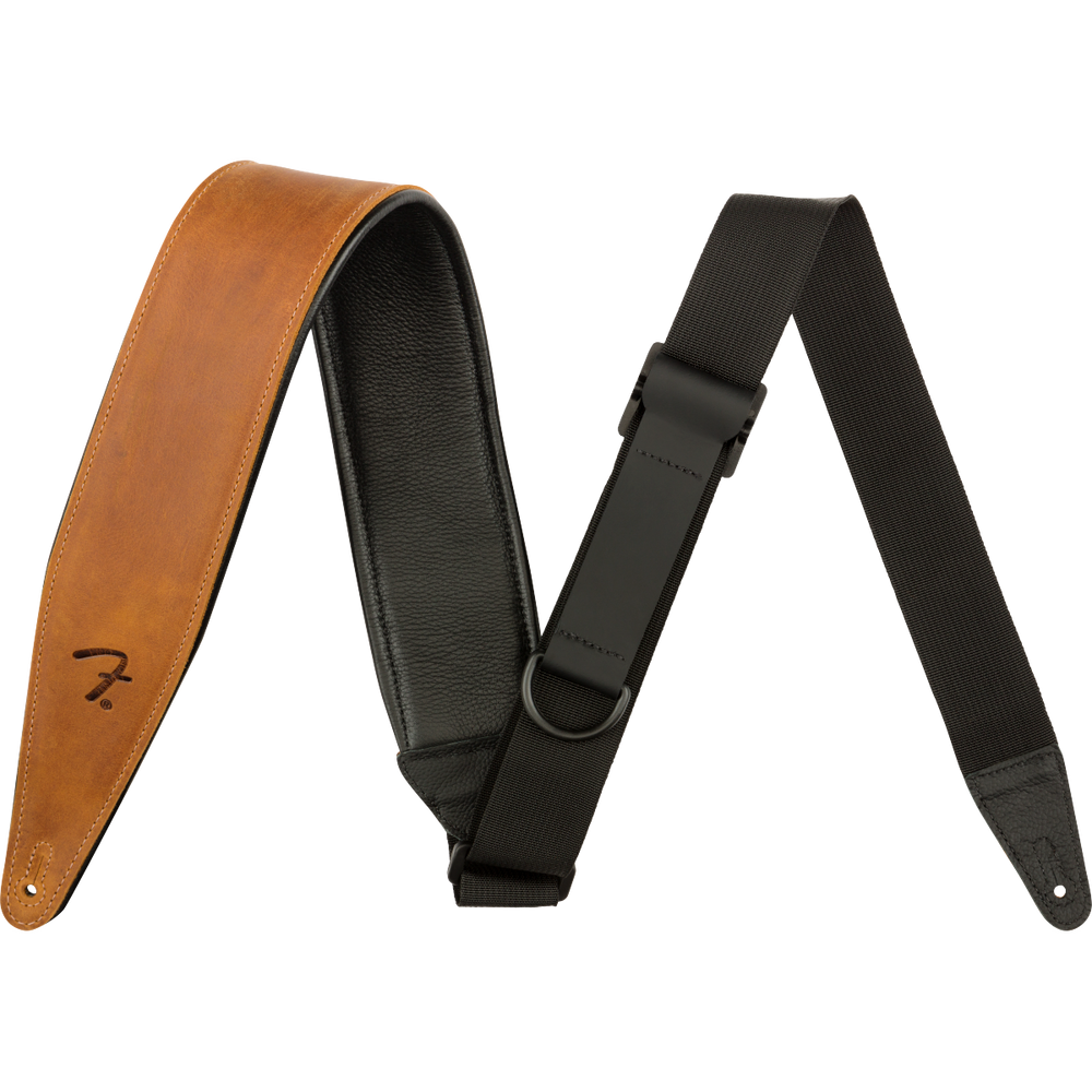 Fender Right Height™ Leather Strap, Cognac, 2.5"