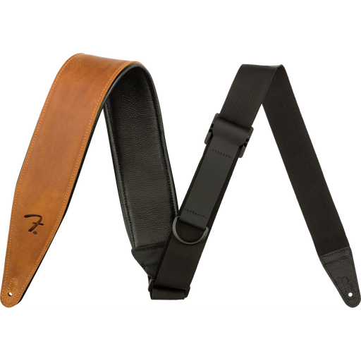 Fender Right Height™ Leather Strap, Cognac, 2.5"