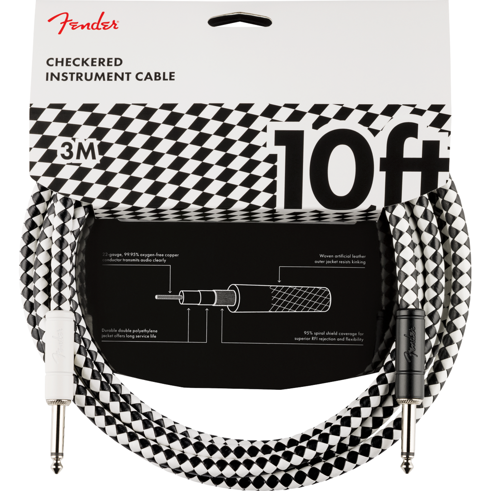 Fender Professional Series Instrument Cable - 10' Checkerboard