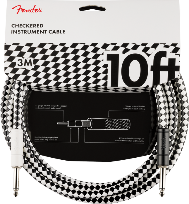 Fender Professional Series Instrument Cable - 10' Checkerboard