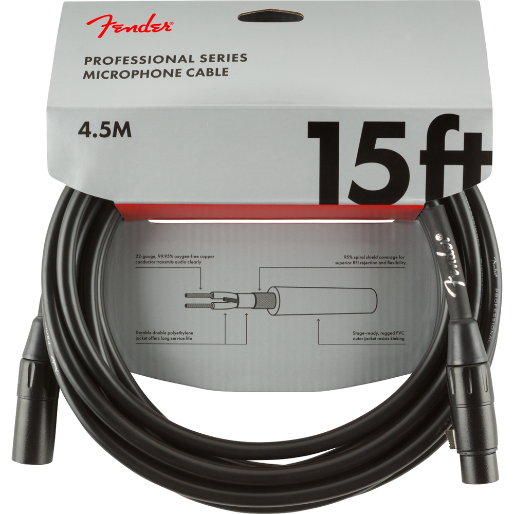 Fender Pro Microphone Cable XLR 15FT