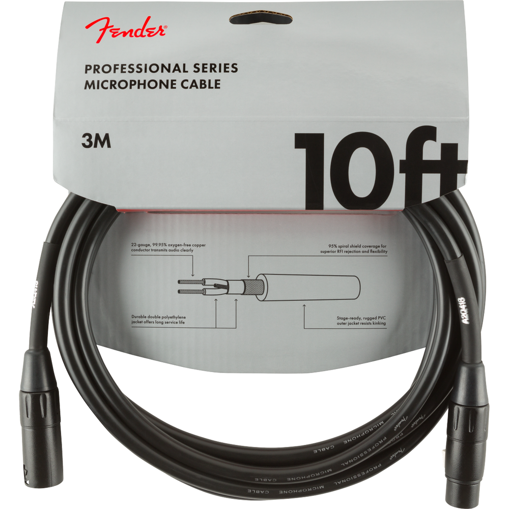 Fender Pro Microphone Cable XLR 10FT