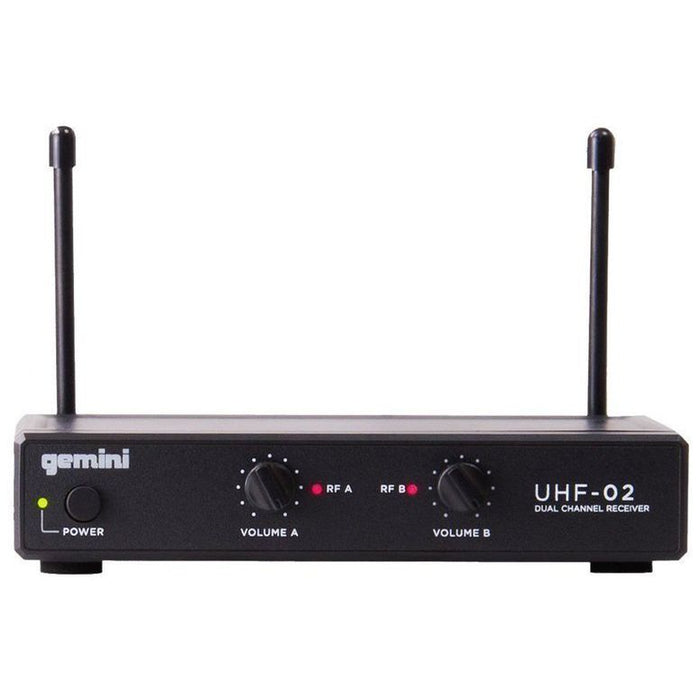 Gemini UHF Dual Wireless Microphone System UHF-02M