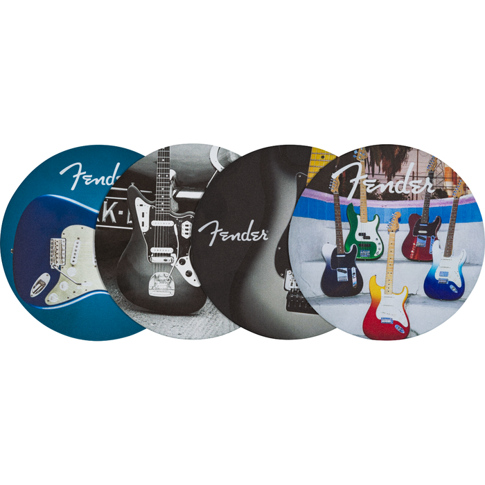 Fender™ Guitars Coasters, 4-Pack, Multi-Color Leather