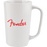 Fender® Red Spaghetti Logo 14oz Stoneware Ceramic Cup, White