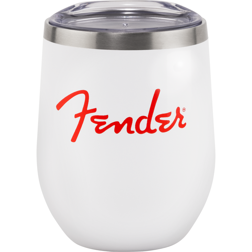 Fender® Red Spaghetti Logo 12oz Tumbler, White