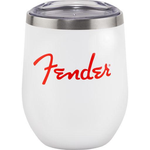 Fender® Red Spaghetti Logo 12oz Tumbler, White