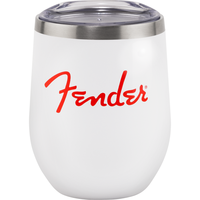 Fender® Red Spaghetti Logo 12oz Tumbler, White