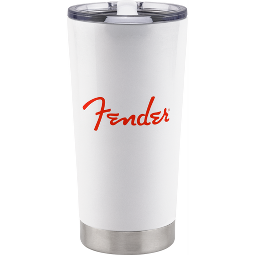 Fender® Red Spaghetti Logo 20 oz Tumbler, White