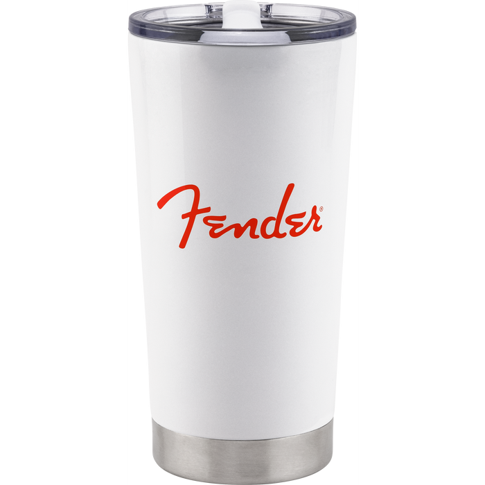 Fender® Red Spaghetti Logo 20 oz Tumbler, White