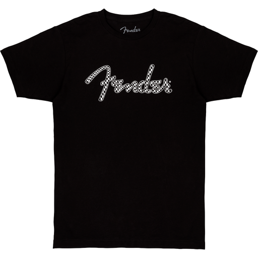 Fender® Spaghetti Wavy Checker Logo Tee, Black, L