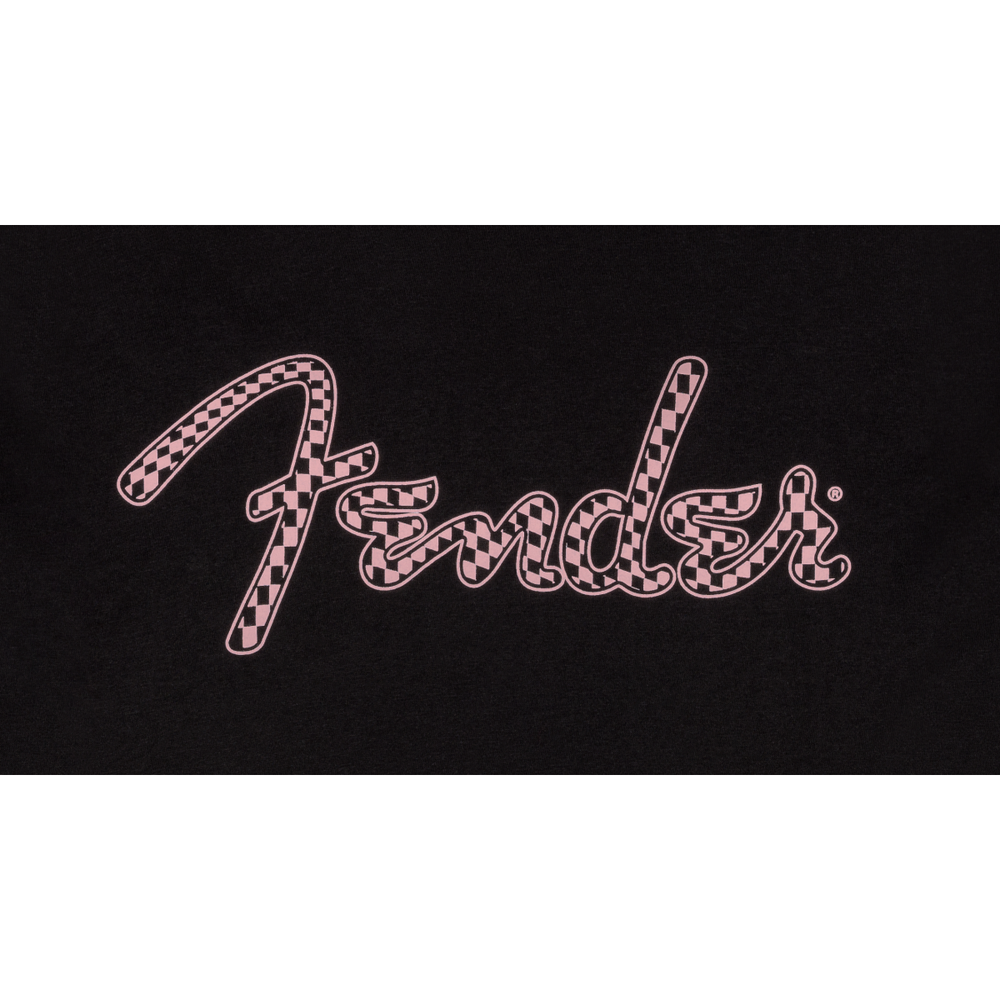 Fender Spaghetti Logo, Wavy Checker Tee, Pink Checker, XXL