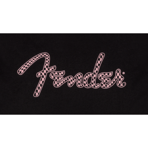 Fender Spaghetti Logo, Wavy Checker Tee, Pink Checker, XXL