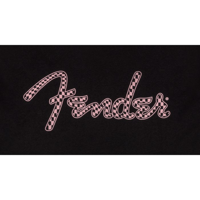Fender Spaghetti Logo, Wavy Checker Tee, Pink Checker, XXL