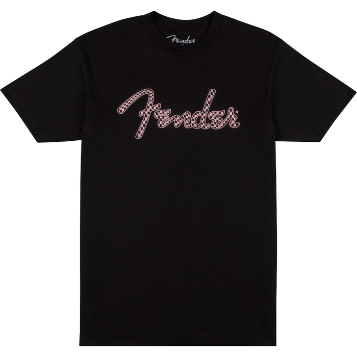 Fender Spaghetti Logo, Wavy Checker Tee, Pink Checker, XXL