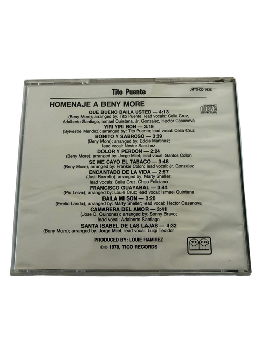 Tito Puente Homenaje a Beny More "PRE-OWNED" Good Condition