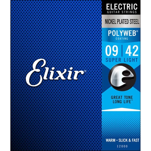 Elixir Polyweb Coated Nickel Plated Electric Guitar Strings Super Light (.009-.042)