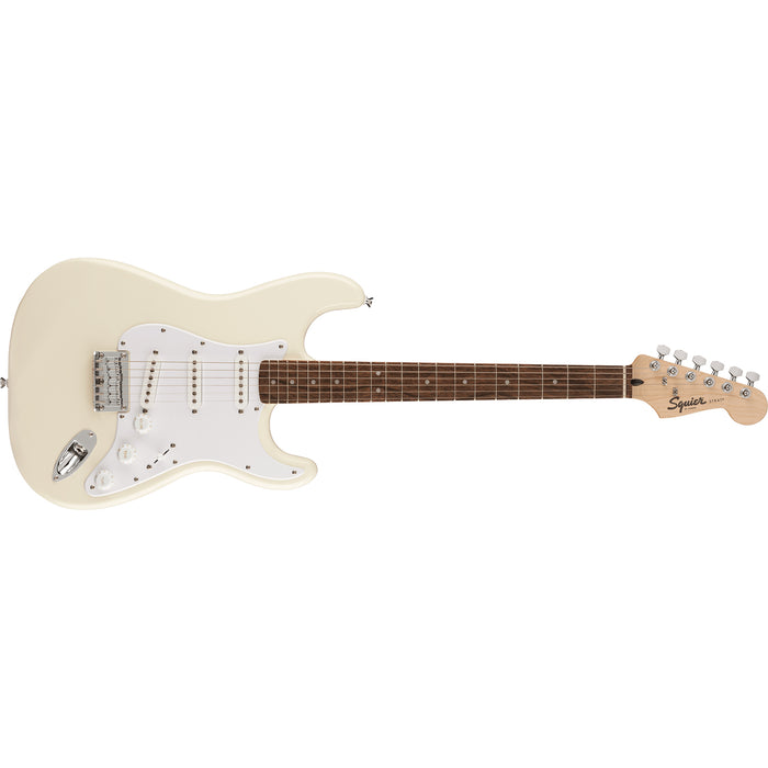 Fender Squier Stratocaster® HT Pack, Laurel Fingerboard, White Pickguard, Olympic White, Frontman® 10G - 120V