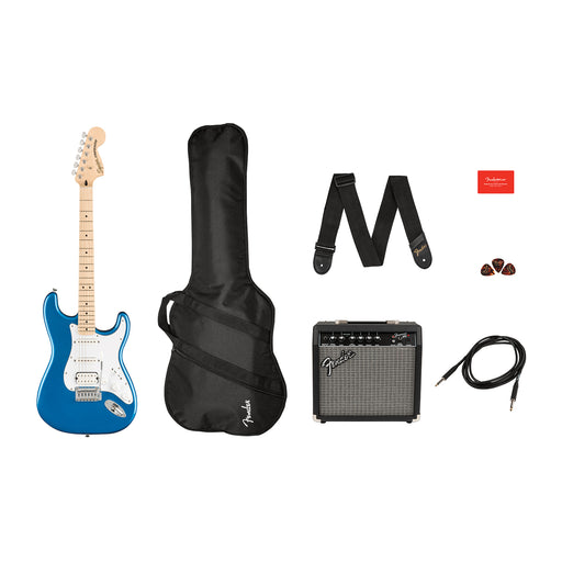 Fender Squier Affinity Series™ Stratocaster® HSS Pack, Maple Fingerboard, Lake Placid Blue, Gig Bag, 15G - 120V