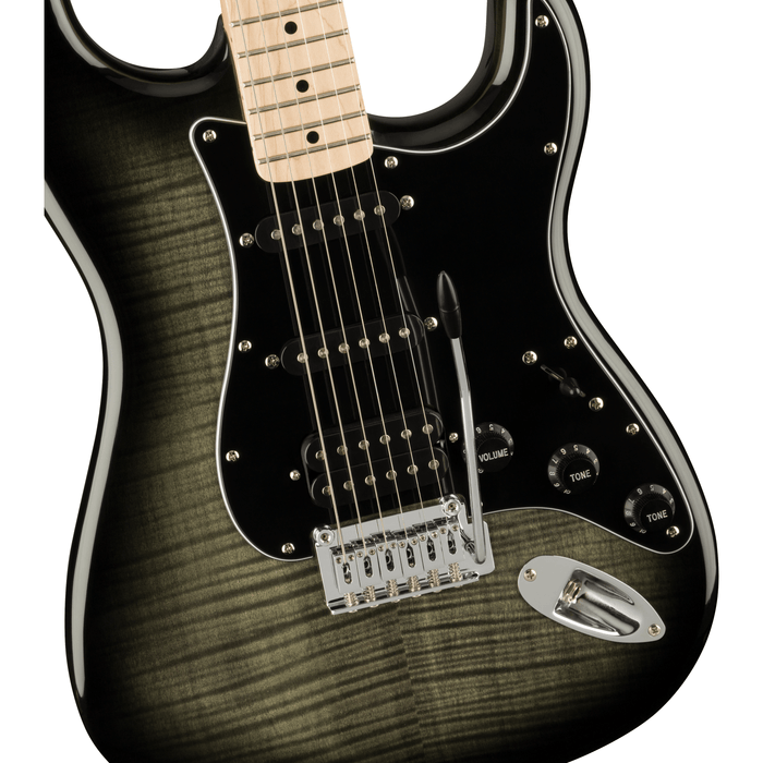 Squire Affinity Series™ Stratocaster® FMT HSS, Maple Fingerboard, Black Pickguard, Black Burst