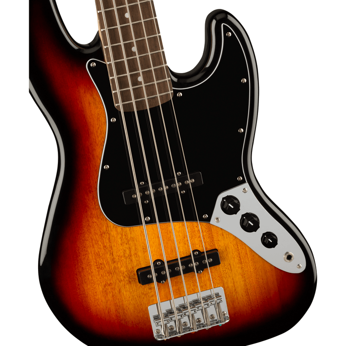 Squire Affinity Series™ Jazz Bass® V, Laurel Fingerboard, Black Pickguard, 3-Color Sunburst