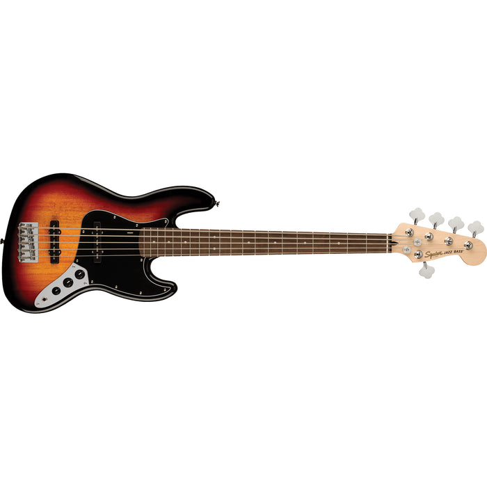 Squire Affinity Series™ Jazz Bass® V, Laurel Fingerboard, Black Pickguard, 3-Color Sunburst