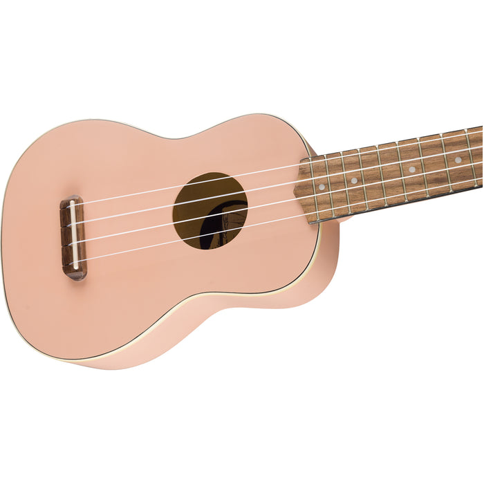 Fender Venice Soprano Uke, Walnut Fingerboard, Shell Pink