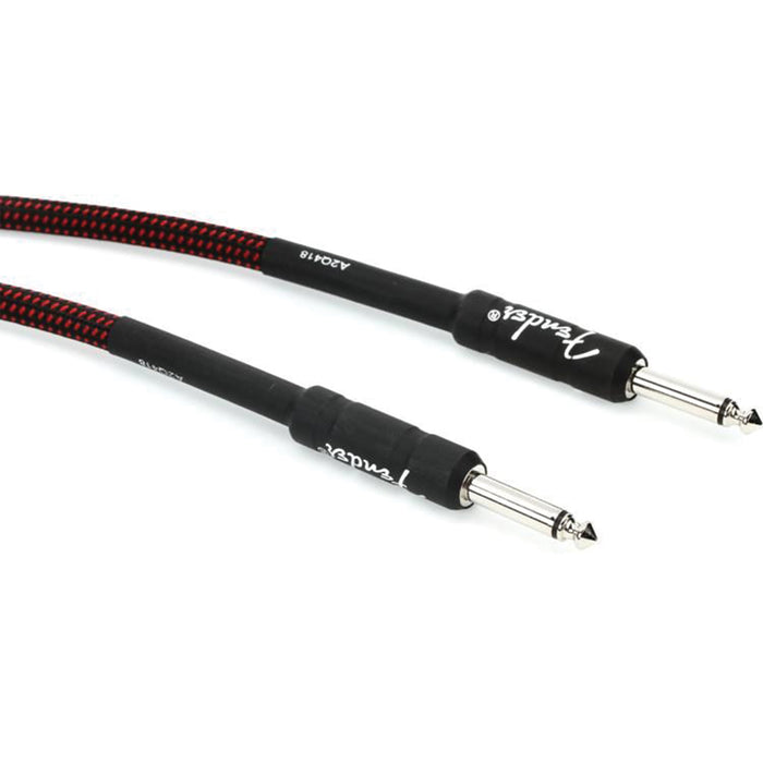 Fender Professional Series Straight to Straight Instrument Cable - 18.6 ft Red Tweed