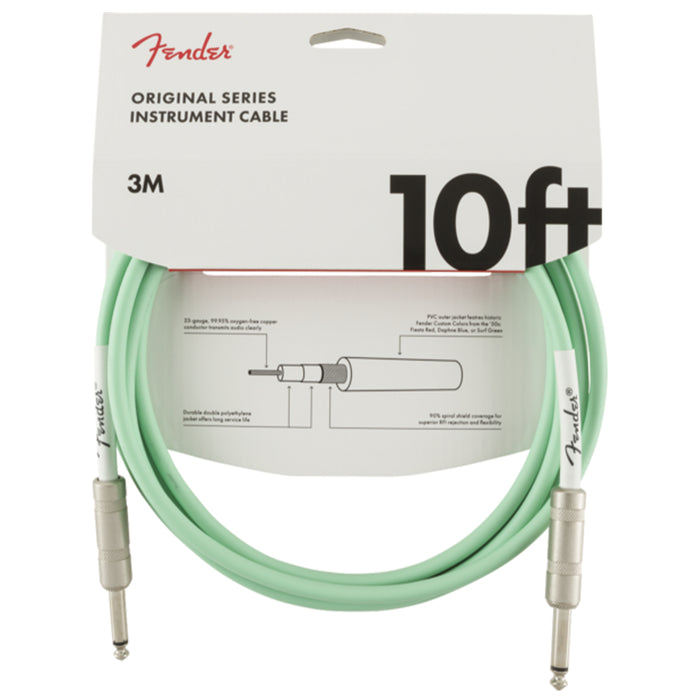 Fender Original Series Straight to Straight Instrument Cable - 10 ft Surf Green