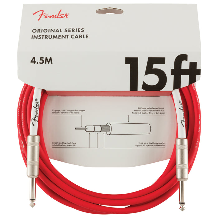 Fender Original Series Instrument Cable, 15', Fiesta Red