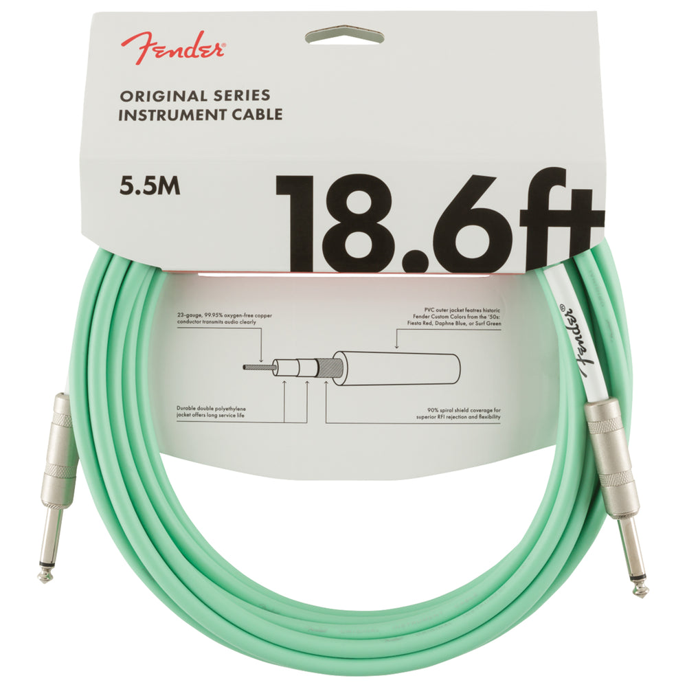 Fender Original Series Instrument Cable, 18.6', Surf Green