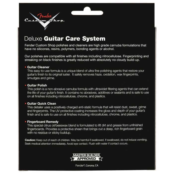 Fender Custom Shop Deluxe Guitar Care System, 4 Pack, Black