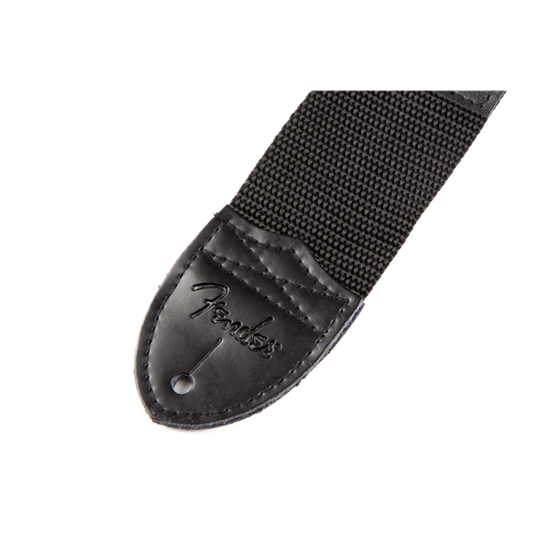 Fender Black Polyester Straps with White Logo