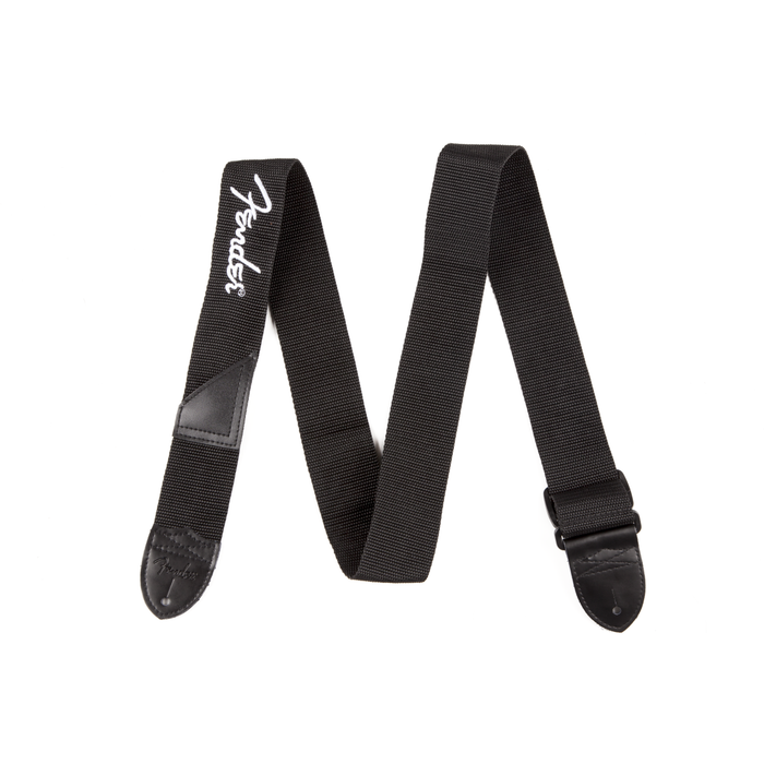 Fender Black Polyester Straps with White Logo