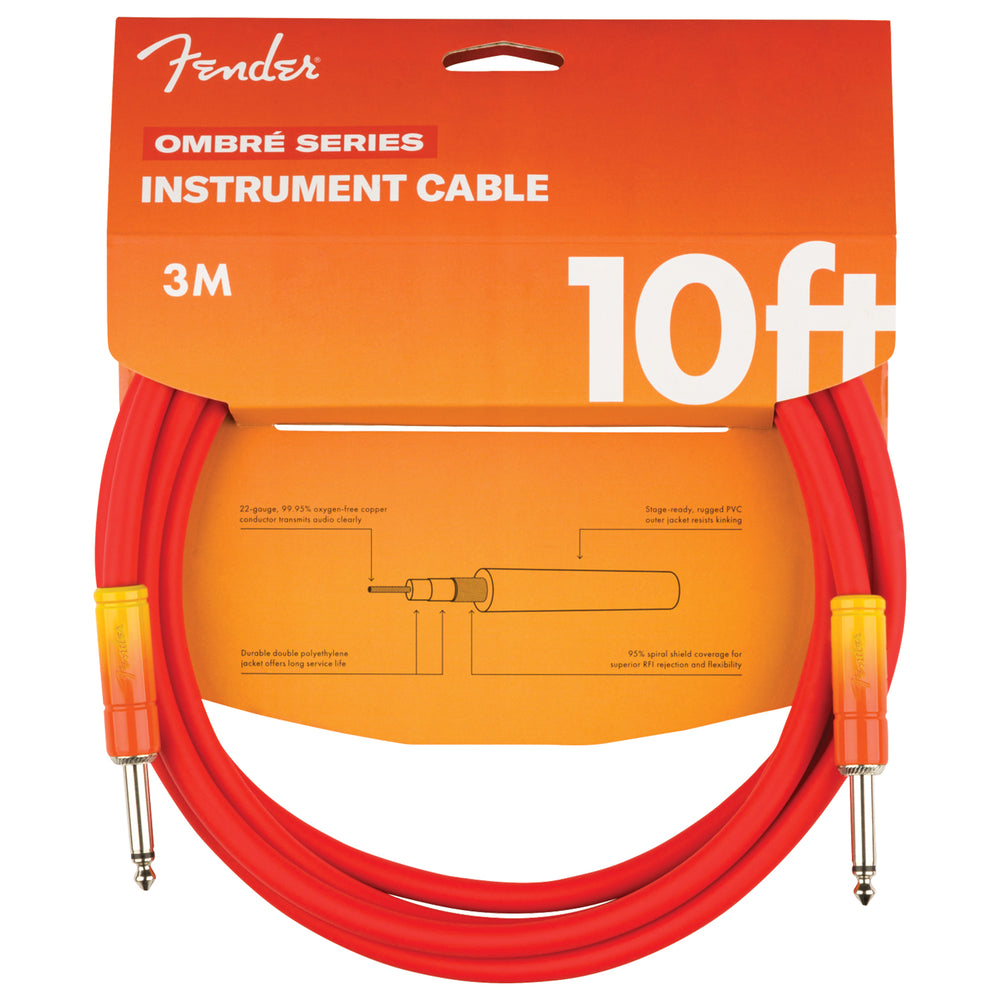 Ombré Instrument Cable, Straight/Straight, 10', Tequila Sunrise