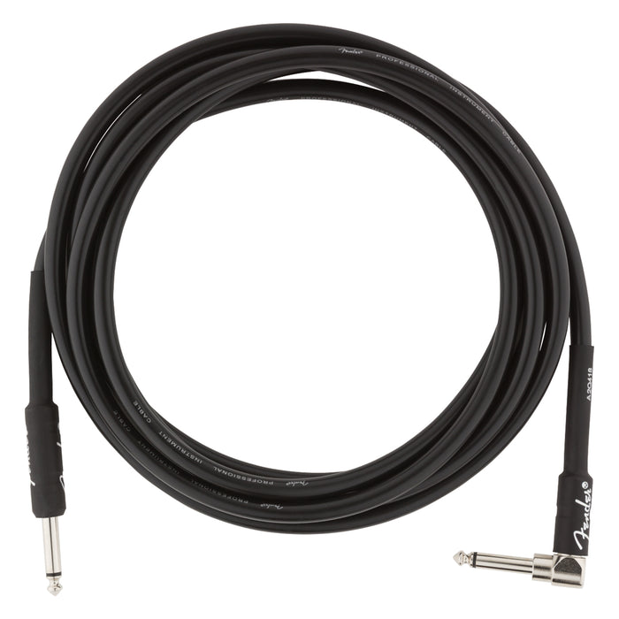 Fender Professional Series Instrument Cable, Straight-Angle, 10', Black