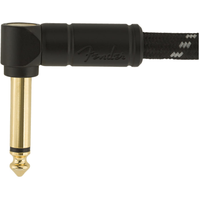 Fender Deluxe Series Instrument Cable, Straight/Angle, 18.6', Black Tweed