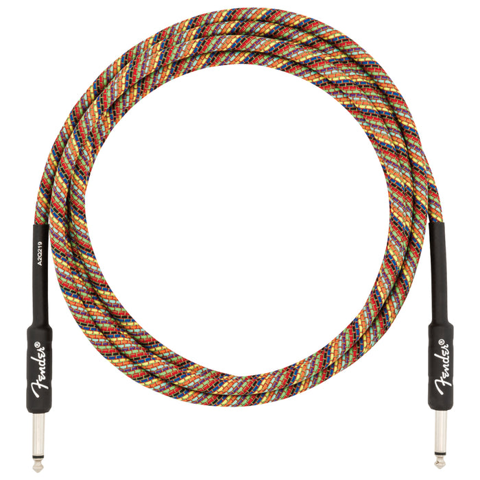 Fender Festival Instrument Cable, Straight/Straight, 10', Pure Hemp, Rainbow