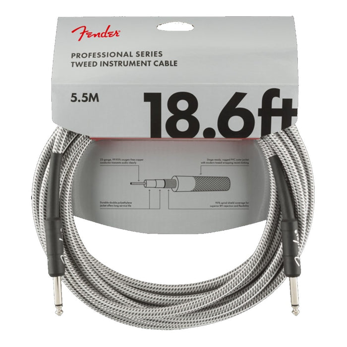 Fender Professional Series Instrument Cable - 18.6' White Tweed