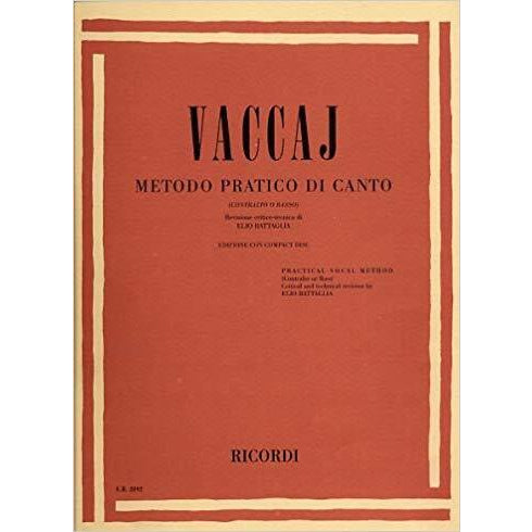 Vaccaj: Practical Vocal Method (Contralto or Bass) Text in English & Italian (E. R., 2892)