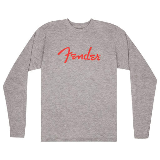 Fender® Spaghetti Logo L/S T-Shirt, Heather Gray